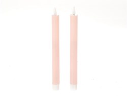 Dinerkaars LED vlam 24.5cm roze