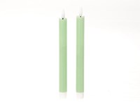 HBX natural living bougie de table LED verte 24,5cm - effet flamme réaliste