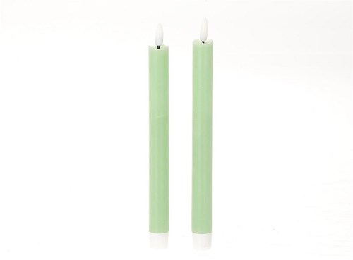 HBX natural living bougie de table LED verte 24,5cm - effet flamme réaliste