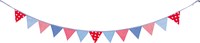 Goki guirlande en coton bleu-rouge pour fête et décoration-3