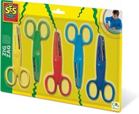 Ses Zickzack Scheren - Bastelscheren Set für Kinder 5 Stück kreativ
