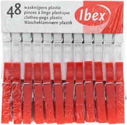 Sorbo pinces à linge plastique 48 pièces rouge maison pratique