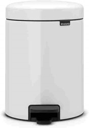 Brabantia poubelle à pédale 5 litres blanc - corbeille pour salle de bain et WC
