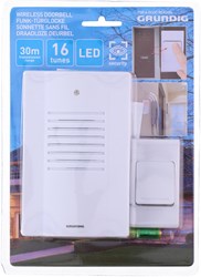 Grundig sonnette sans fil blanche avec 16 mélodies et portée de 30m