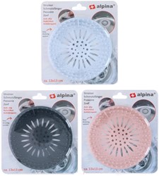Alpina passoire d'évier plastique antidérapante blanche Ø13cm filtre cuisine