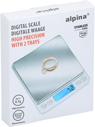 Alpina balance de cuisine numérique inox avec 2 plateaux - Balance de précision