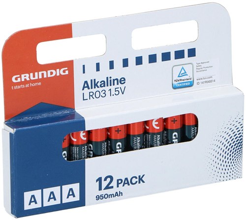 Grundig Alkaline Batterij AAA 12-pack