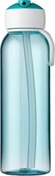 Mepal – Trinkflasche mit Strohhalm Campus Flip-up 500 ml türkis – Wasserflasche für Kinder mit Strohhalm– kohlensäuregeeignet – auslaufsicher