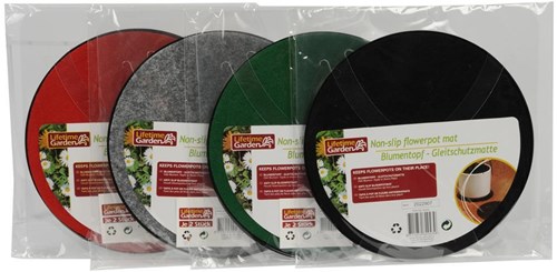 Lifetime Garden Anti-Rutsch Blumentopfunterlage Gummi rund 20cm 2er-Set