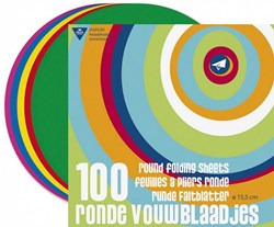 Runde Faltblätter 15,5 cm buntes Origamipapier 100 Stück kreativ