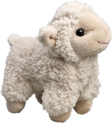 Knuffel: Lammetje Wollie 14 cm. Beige voetjes.