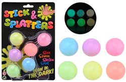 Johntoy jouet glow in the dark Sticky stretch balles 6 pièces