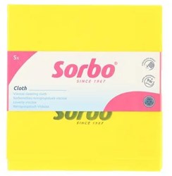 Sorbo chiffons de nettoyage jaune 38x38cm lot de 5 absorbants