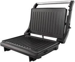 Tomado Kontaktgrill 750W schwarz Edelstahl kompakter Grill Sandwichmaker
