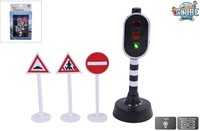 Kids Globe Ampel mit Licht mit 3 Verkehrszeichen 12cm-2