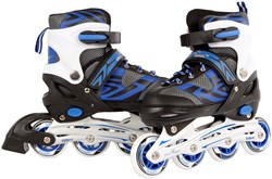 Inline Skates blau-schwarz verstellbar Aluminiumrahmen Größe 29-32 Kinder