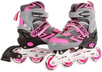Inline Skates rosa/grau verstellbar Aluminiumrahmen Größe 39-42 Kinderskates