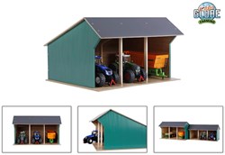Kids Globe landwirtschaftliche Spielzeughalle für Traktoren 1:32 Holz groß