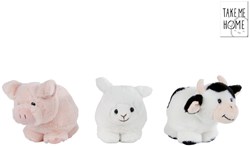 Boule en peluche animaux de la ferme 12cm - Take Me Home jouets