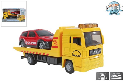 MAN Abschleppwagen Spielzeugauto 19cm mit Auto 10,5cm