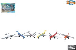 2-Play vliegtuigenset 6stuks die cast free wheel 7-10,5cm