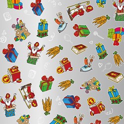 Cilgro papier cadeau argenté Sinterklaas 200m x 50cm film cadeau