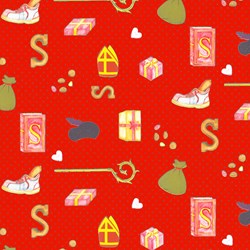 Apparaatrol Sint Rood stipjes 200mx30cm