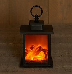 LED Haard zwart 12x12x18.5cm incl. timer