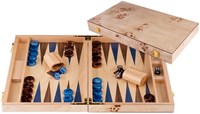 Engelhart Games Backgammon Luxus Holzspiel 15 Zoll Blau Braun