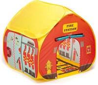 Pop-it-Up Caserne de Pompiers Tente de Jeu - Tente Enfant Pop-up avec Sol Imprimé
