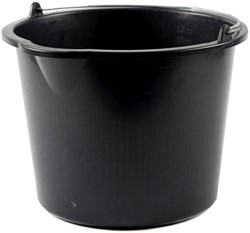 Bouwemmer zwart 12 liter