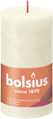 Bolsius bougie pilier rustique Soft Pearl - bougie décorative 13 cm