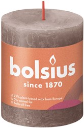 Bolsius bougie pilier rustique taupe - bougie décorative 8 cm 35 heures