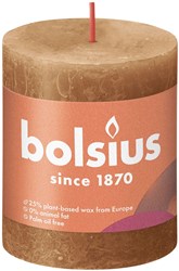 Bolsius Bougie pilier rustique marron 80/68 - bougie longue durée
