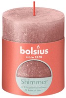 Bolsius bougie pilier rustique shimmer rose - bougie d'ambiance 8x6,8 cm