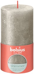 Bolsius bougie pilier rustique shimmer champagne - bougie décorative 13x7 cm