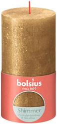 Bolsius bougie pilier or rustique shimmer - bougie décorative 13 cm