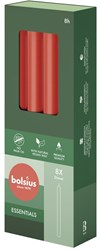 Bolsius bougies de table rouges 8 pièces 23cm cire vegan longue durée