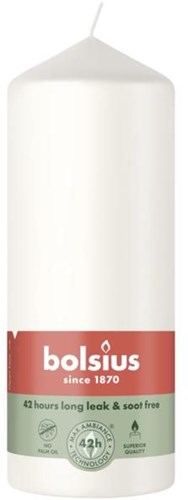 Bolsius bougie pilier blanche - bougie décorative 150x58mm 42h de combustion