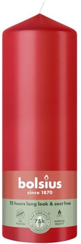 Bolsius bougie pilier rouge cylindre cire vegan 75h décoration