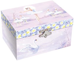 Harlekijn boîte à bijoux boîte à musique ballerine avec cygnes - coffret à bijoux Harlekijn Juwelendoosje met muziek.