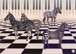 Belle Lurette Postkarte Piano Zebra 6er-Set Grußkarten