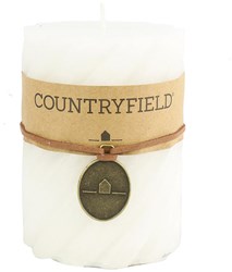 Countryfield bougie pilier blanche bougie déco spirale 7,5x10cm ambiance