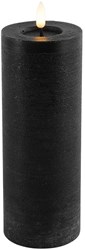 Countryfield bougie LED pilier rustique XL noire 20cm - bougie d'ambiance