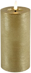 Countryfield bougie LED pilier or rustique 7,5x15cm avec minuterie