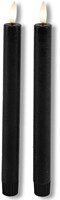 Countryfield bougies LED de table rustiques noires 24cm lot de 2 avec télécommande