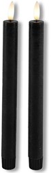 Countryfield bougies LED de table rustiques noires 24cm lot de 2 avec télécommande