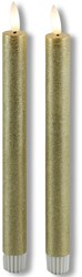 Countryfield bougies LED de table rustiques or 24cm 2 pièces - éclairage d'ambiance