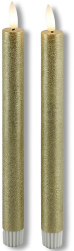 Countryfield bougies LED de table rustiques or 24cm 2 pièces - éclairage d'ambiance