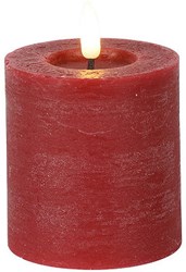 Countryfield bougie LED rustique rouge 7,5x7,5x8cm décorative